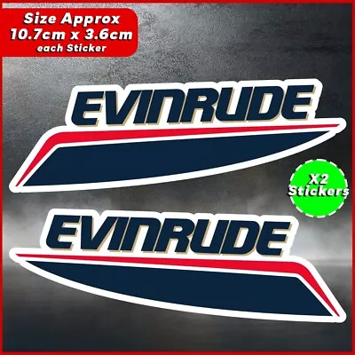 X2 EVINRUDE Outboard Boat Motor Stickers Suit Laptop Car Ute Van Mancave Toolbox • $8.88