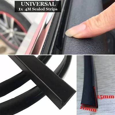 1pc 4 Meters Car V-Type Rubber Black Side Window Sealed Strip Universal Parts • $11.53