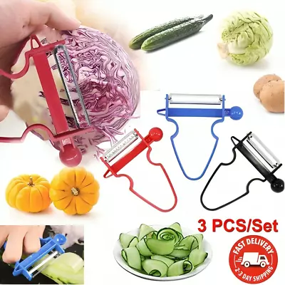 3 Pcs Magic Peeler Set Trio Peeler Slicer Shredder Julienne Best Fruit Cutter UK • £1.99