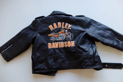 £28 • Buy Vintage Kids Toddler Age 4 Harley Davidson Faux Leather Jacket *flaws