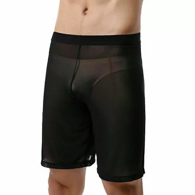 Sexy Men Homewear Trunks Underwear Boxers Shorts Sleepwear  Pants See-through • $10.43