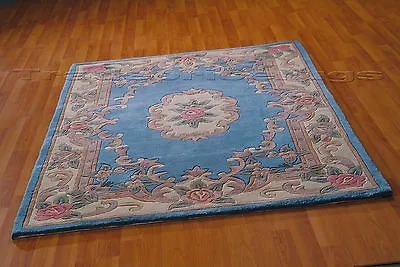 £199.79 • Buy Lotus Premium Small- X Large Blue Soft Chunky Thick Luxury 100% Wool Chinese Rug