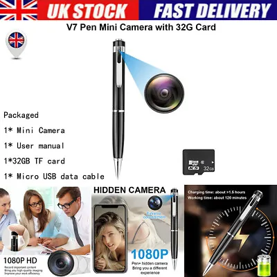 £22.99 • Buy Hidden Cam Pocket Pen Camera 1080P HD Mini Body Video Recorder DVR+32GB TF Card