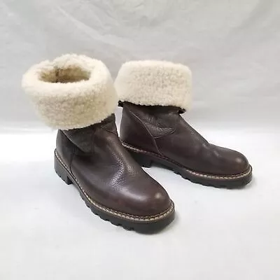 VTG Blondo Brown Leather Shearling Lined Waterproof Snow Boots Women's Size 11B^ • $24.99