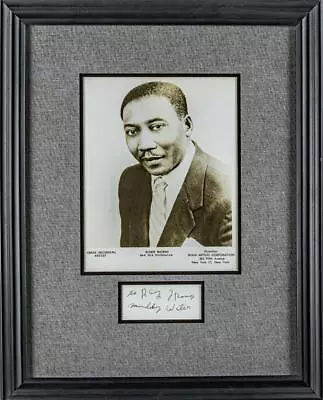 RARE EARLY 1958 AUTOGRAPH PAGE SIGNED & INSCRIBED By BLUES LEGEND MUDDY WATERS • $1125