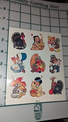 Vintage Stickers American Greetings  Thanksgiving Animals Pilgrim  1 Sheet • $2.85