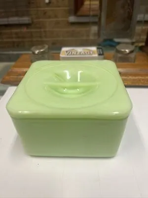 Vintage Uranium Glass Refrigerator  Storage Dish With Lid • $75