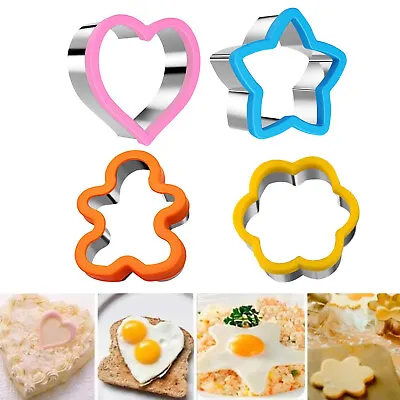 £8.99 • Buy 4Pcs Sandwich Cutter For Kids Large Cookie Shape Cutter Bread Toast Food Molds