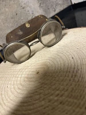 $9.99 • Buy Vintage Safety Glasses Goggles Metal Case Steampunk