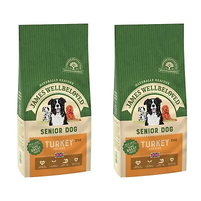 James Wellbeloved Adult Dog Senior Turkey & Rice Kibble Dry Food & Biscuits 4kg • £23.89