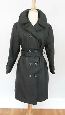 1970's VINTAGE 70's SPY GIRL Textured Grain Vegan Faux Leather Trench Coat • $129.99