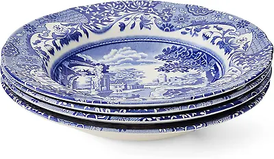 Blue Italian Soup Bowls | Set Of 4 | 9-Inch | Soup Pasta And Salad Serving Bow • $385.53