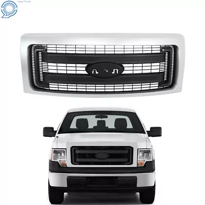 For Ford F-150 2009-14 Front Upper Bumper Grille  Honeycomb Style Silvery+Black • $193.85