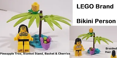 LEGO Palm Tree Pineapple Plant With Bikini Girl Clam Shell Costume Fruit Basket • $18.01
