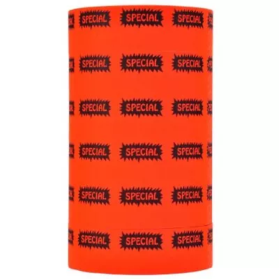 Black Reverse Starburst Print On Fluorescent Red  Special  Pricing Labels To ... • $48.58