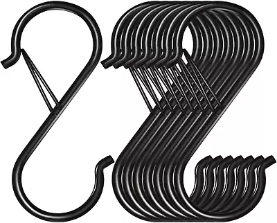 8 Pack S Hooks For Hanging 3.5 Inch Heavy Duty Metal S Shaped Hooks With Safety • $9.71