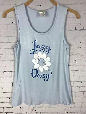 Nite Nite Munki Munki Xs Women's Tank Top Pajama Sleep Wear Blue Lazy Daisy (c54 • $14.99