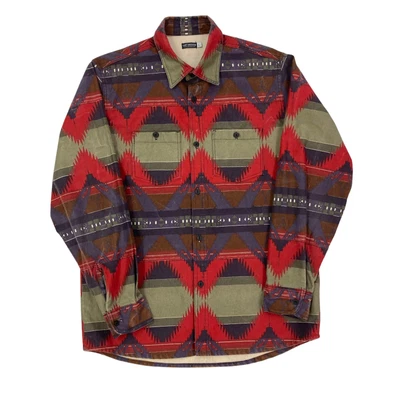 £24.99 • Buy Earthbound Western Shirt Vintage Aztec Pattern Men's L Long Sleeve Button Up
