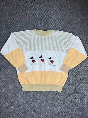 Vintage 80's Mickey Mouse Crewneck Sweatshirt Adult Large Lightweight Classic • $25