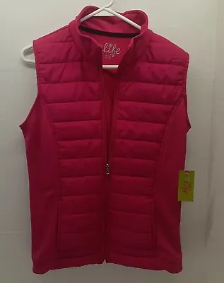 Made For Life Pink Lightweight Full Zip Vest -women's Size Med **new With Tags** • $18.99