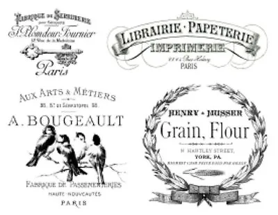 Vintage French Advertising Labels Furniture Transfers Waterslide Decals MIS613 • $12.99