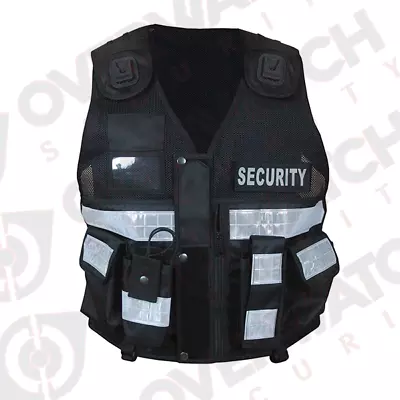 Overwatch TB2 Black Reflective Load Bearing Vest - Including  Security  Patches • $159