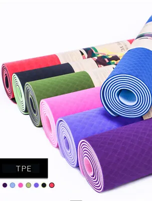 NEW Wholesale (12 Mat) 6MM TPE YOGA MAT ECO FRIENDLY ANTI SLIP 183*61cm From USA • $149.95