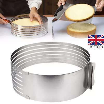 £8.02 • Buy Stainless Steel Mousse Cake Slicing Ring Mold Layer Slicer Cutter Baking Tool UK