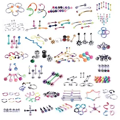 BodyJ4You 120 PCS Body Piercing Lot Belly Ring 14G 16G RANDOM Mix Jewelry • $18.99