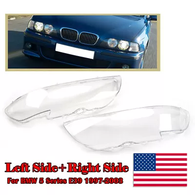 Headlight Cover Shell Car Headlamp Lens For BMW E39 4-Door Facelift 1996-2003 • $56.99