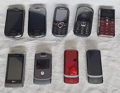 Mixed Lot Of Vintage Cell Phones (lot Of 9) Untested/as-is Motorola LG Samsung • $14.75