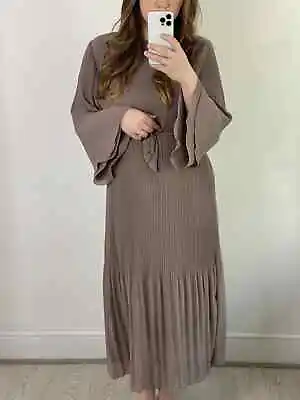 Luna Ladieswear Flare Sleeve Belted Comfy Occasion Wear Maxi Dress One Size • £19.99