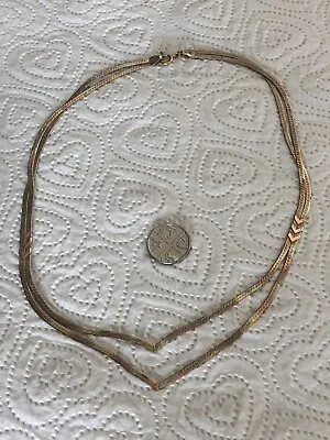 £245 • Buy 9ct Tri Gold Herringbone Necklace 