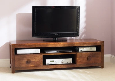 £376.19 • Buy DAKOTA SOLID MANGO LARGE MEDIA/TV UNIT 160cm DRAWERS/SHELVES - INDIAN FURNITURE