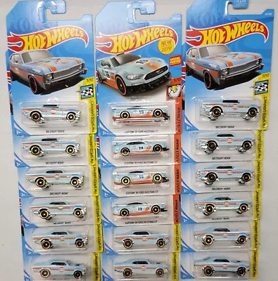 Hot Wheels Gulf Lot Of 18 1/64 Scale Diecast Vehicles (A) Chey Nova Ford Mustang • $0.99