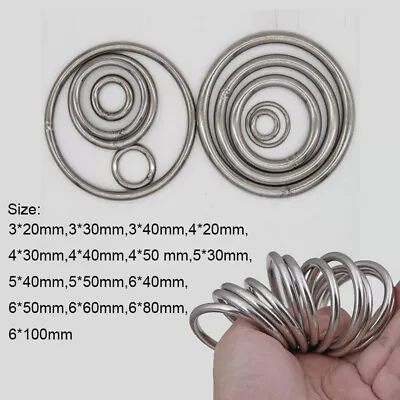 $3.04 • Buy 304 Stainless Steel O Ring Metal Welded Seamless Round 20 30 40 50 60 80 100mm