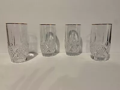 Vintage Cristal D'Arques Salzburg Gold Trim 4 Water Goblets 12 Oz • $13