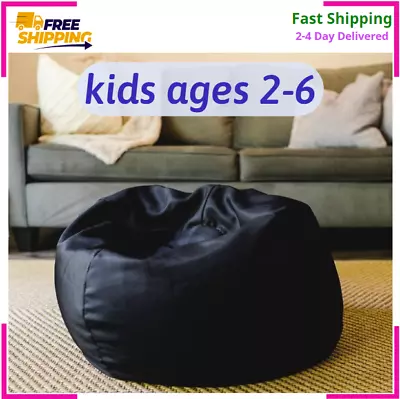 $28.51 • Buy Big Joe Dot Bean Bag Chair Kids With Filling Peat Black, Playrooms, Durable NEW