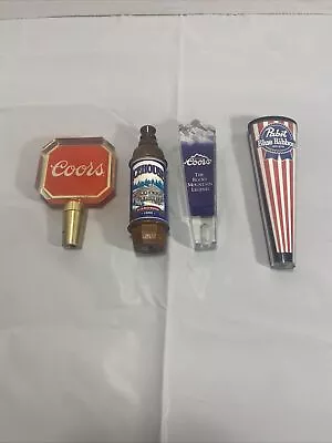 Lot Of Four Small Icehouse Pabst And 2 Coors Original Banquet Tap Handles. • $18.37