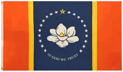 Mississippi 2020 Magnolia In God We Trust 100D Woven Poly Nylon 3'x5' Flag (RUF) • $8.94