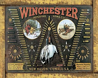 Winchester Hunting Firearms 8x10 Rustic Vintage Sign Style Poster • $12.50