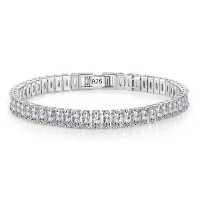 Real Moissanite Tennis Bracelet For Women 925 Sterling Silver Wedding Gift New • $13.50