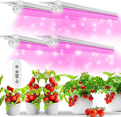 T8 2FT LED Grow Light 25W Full Spectrum LED Plant Light US Plug And Play 4 Pack • $34.99