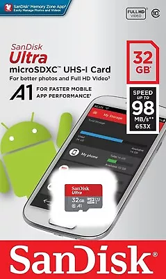 SanDisk Ultra 32GB Micro SD Card Class10 Camera Phone TF High Speed Memory Card • $10.95