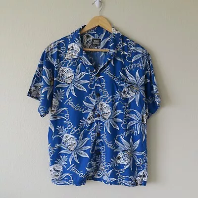 Vintage MIND GAMES Blue Aloha Hawaiian Shirt Size M Japanese Single Stitch • $24.99