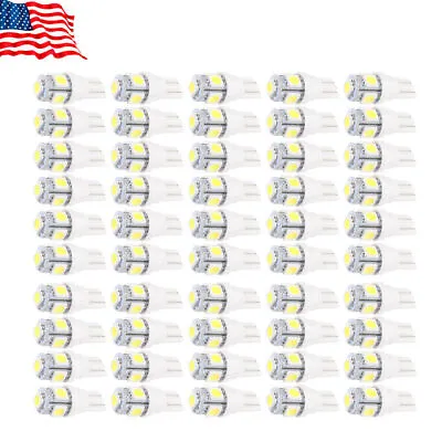 50x Super White T10 5050 5-SMD LED Interior Light Bulbs W5W 192 194 158 168 2825 • $11.88