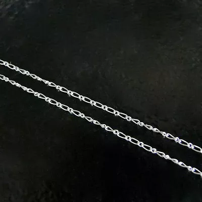 30 Inch Sterling Silver 1.5mm Figaro Chain Necklace Custom Lengths Available  • $13