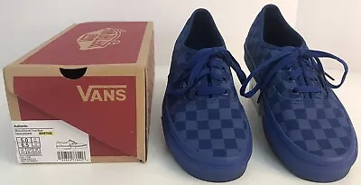 Vans Authentic Checkerboard Skate Shoe True Blue  US Men 5 Worn Once Women 6.5 • $19.99