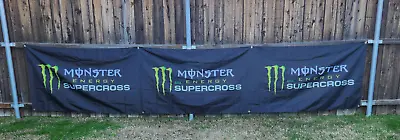 3' X 15' MONSTER ENERGY SUPERCROSS Trackside Banner Mancave Garage Flag MX/SX • $30