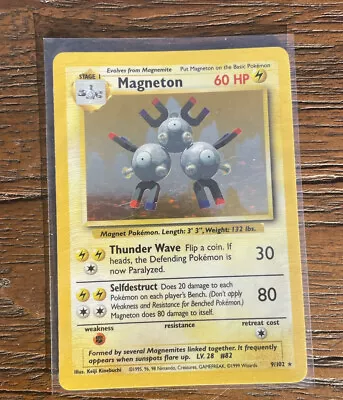 Magneton Base Set 9/102 Holo Foil Rare Pokemon Card • $11